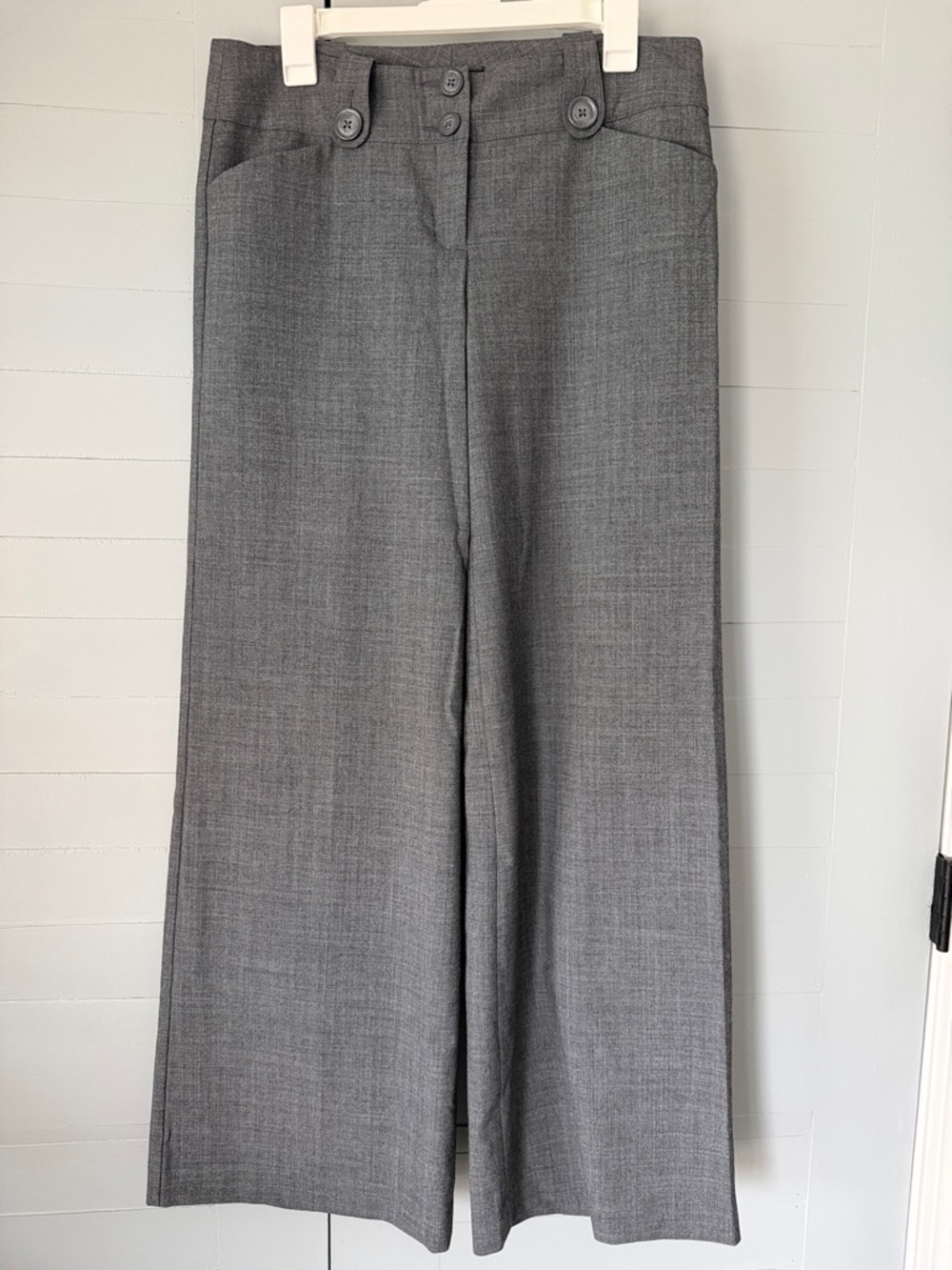 Express Editor Wide Leg Pants in Gray